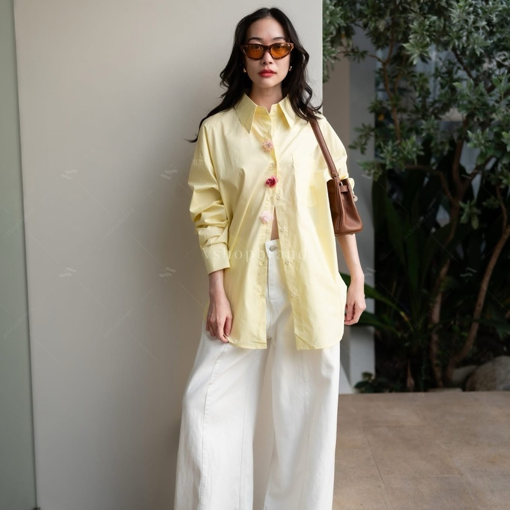 Yellow Button-Up Shirt